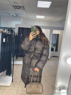 Пуховик коричневый