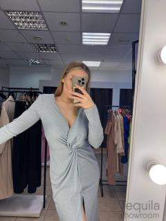 Платье  серебристое